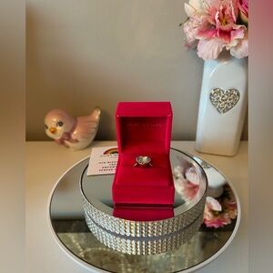 NIB! Kurt Geiger Gold-Tone Crystal Blue Heart Cocktail Ring